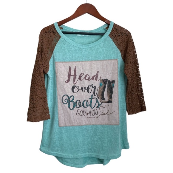 Southern Grace Tops - Southern Grace Womens Shirt Size Large Head Over Boots For You Boutique Top